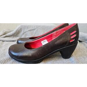 Merrell Women's Leather Pump Heels Shoes J56124 Coffee Brown Sz 9.5 Cutout Round